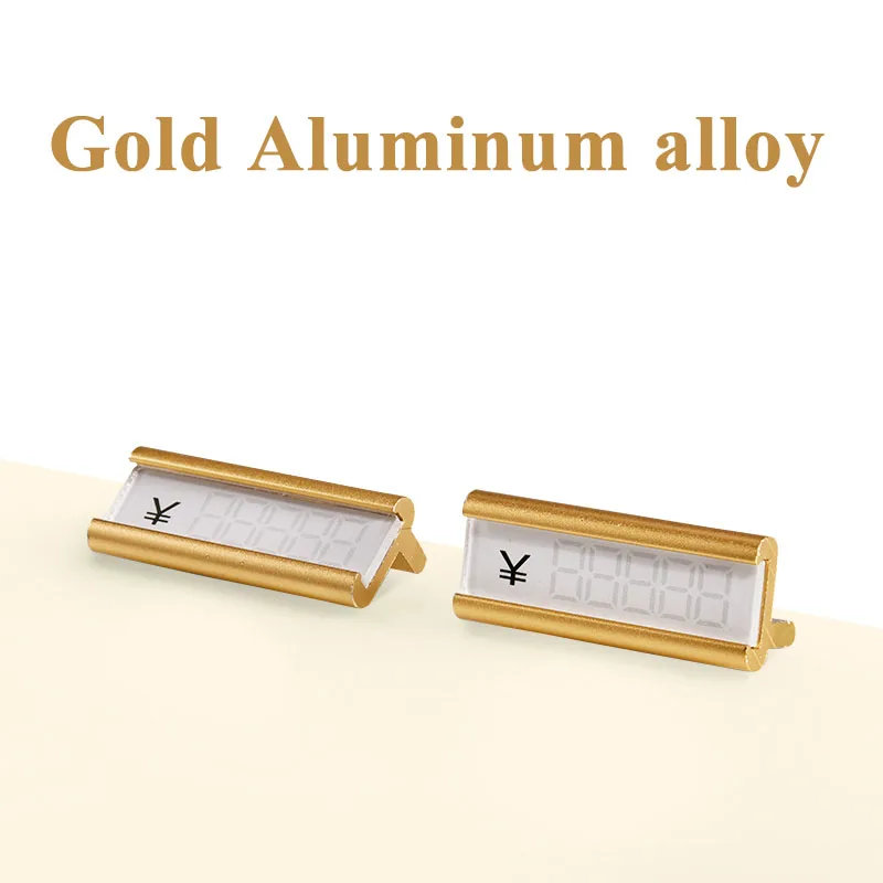 Mini store table top display sign stand jewelry watch trademark small digital metal price tag card holder