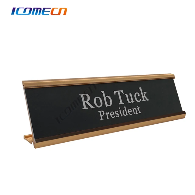 Personalized Office Name Plate Desk Ribbed Holder
