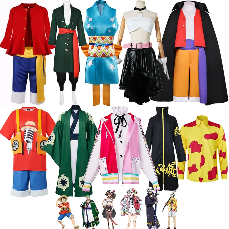 One Piece Cosplay Costume for Women Uta Luffy Shirt Doflamingo Law Zoro Sanji Anime Cosplay Outfit