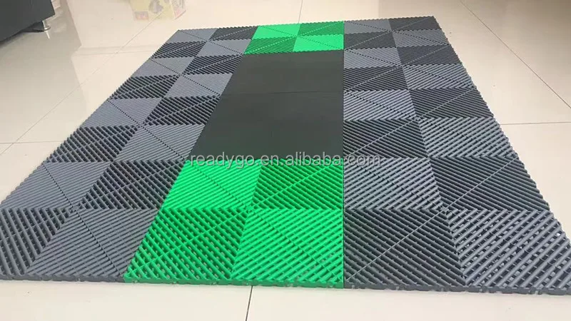 2024 Rigid Modular Interlocking Garage Floor Tiles Industrial Plastic Garage Flooring Mats For Car Detailing Shop Workshop