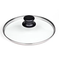 Custom High Quality 24cm 28cm Temperature Resistance Forming Clear Glass Pot And Pans Lid