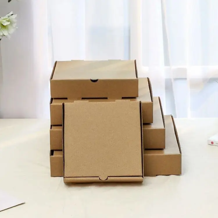 2024 Wholesale Custom Logo Printing Brown White Corrugated Pizza Packing Paper Carton Box