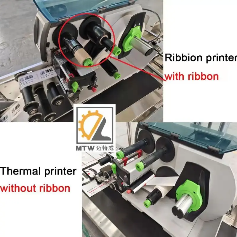MTW automatic QR code bar code label printer & applicator printing & labeling machine for bags box carton flat surface