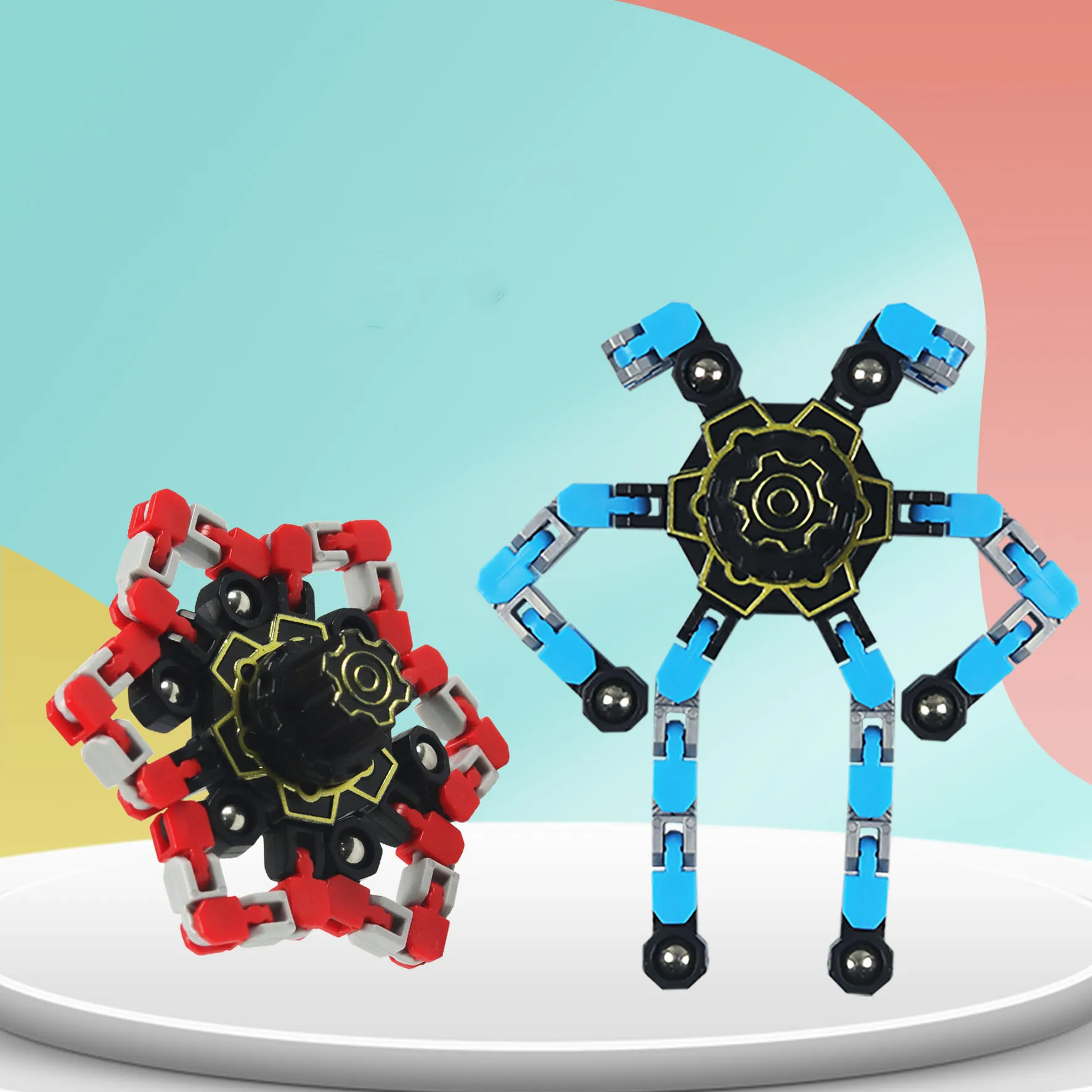 SmallOrders G020233 New product fingertip mechanical gyro decompression chain deformation mecha Variety rotating DIY  Novelties