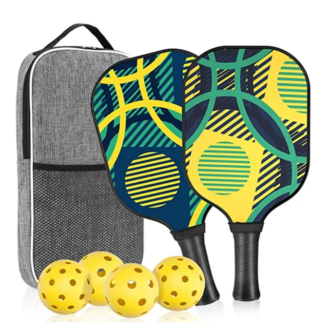 Baton OEM Leather Patch Pickleball Paddle Cover Square Pickleball Paddle Racket Composiet 4 Player Fiberglass