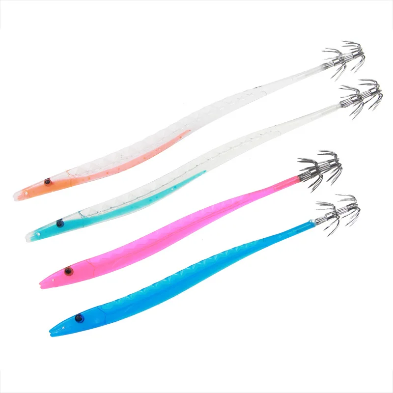 South Korea Hot Sale ABS Artificial Wood Shrimp Mantis Bait Plastic Ribbed Fish EGI Squid Hook Fixture for Catfish Fishing Lakes