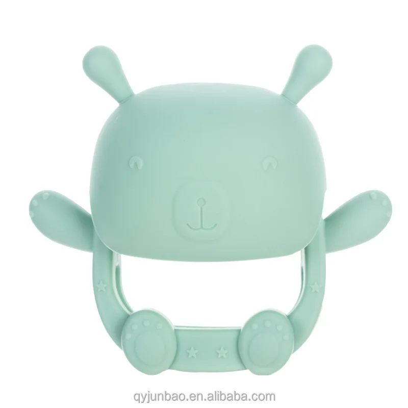 Factory New Design Top quality food grade lovely animal Silicone Bear Teether baby Teether Soother Teething Toy