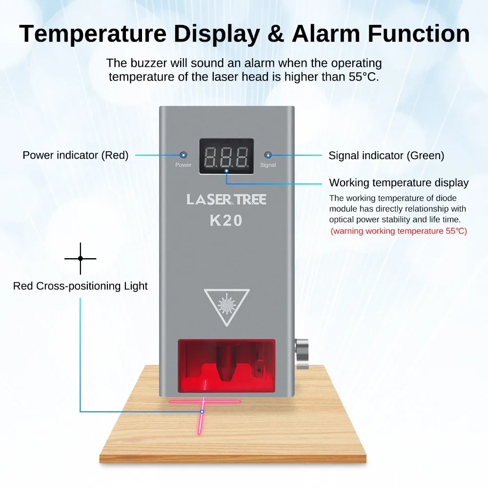 LASER TREE K20 20W 4-diode Cores Laser Module Engraving Cutting Head Accessory DIY Tool Replacement Parts For CNC Engraver