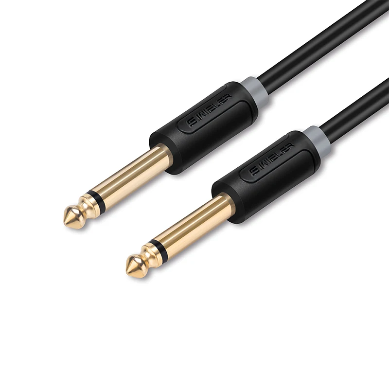 High Quality 6.35 1/4  Male Mono to 6.35  Male TS to Male Audio Cable OFC Copper  3 m Guitar Patch Cords Mixer
