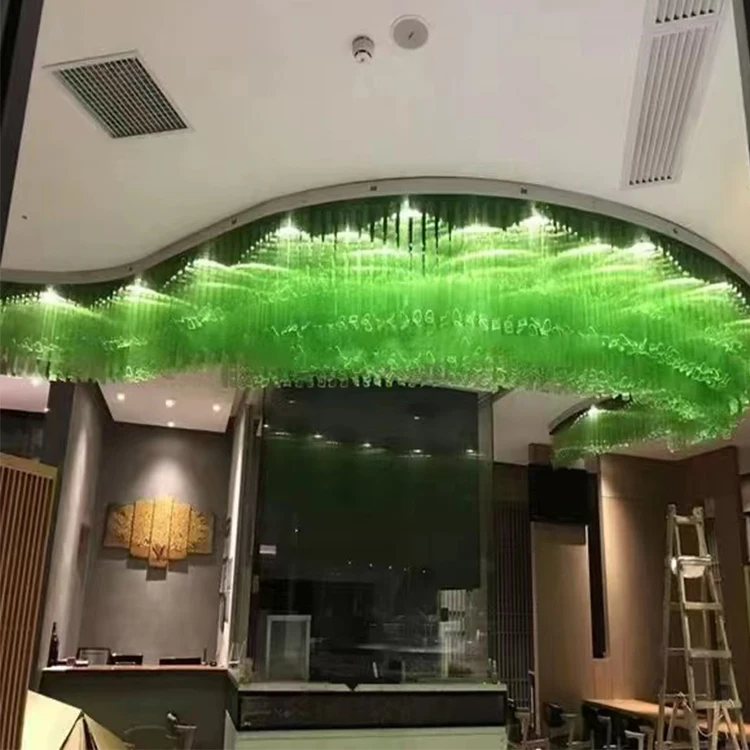 Modern Style Luxury Custom Hotel Lobby Art Large Glass Decoration Crystal Chandelier