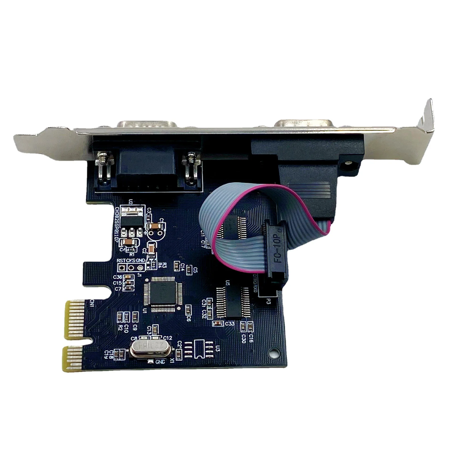 Pcie To Two Serial Ports RS232 Interface Industrial Control Computer Expansion Card Computer Adapter PCI-E Serial Card
