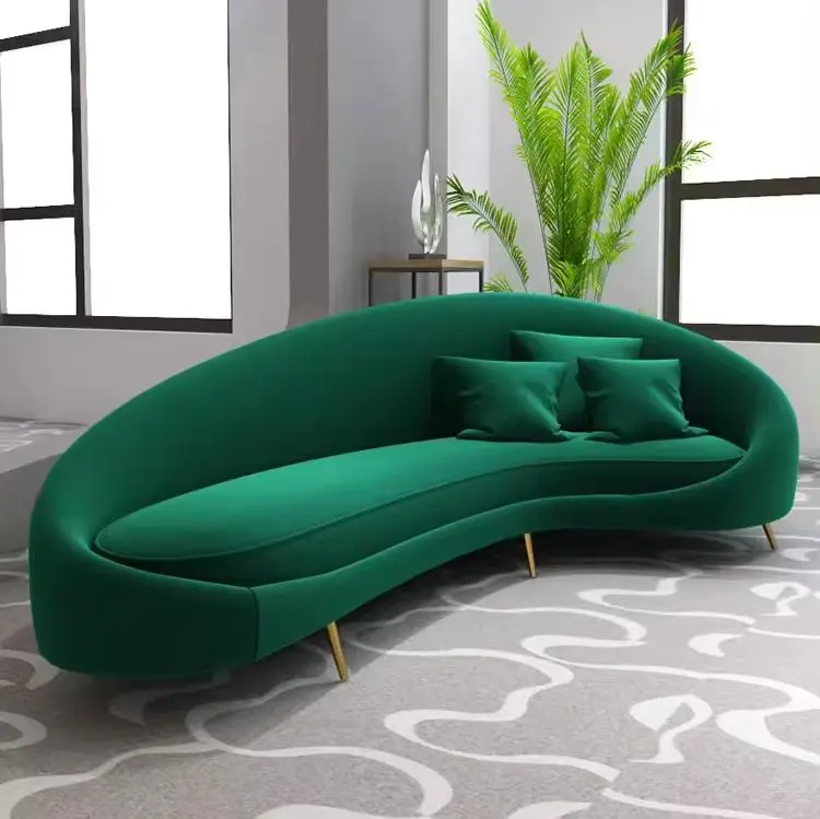Best price of Set Green 3 Seat Pu leather Fabric Couch Velvet Sectional Living Room Sofa