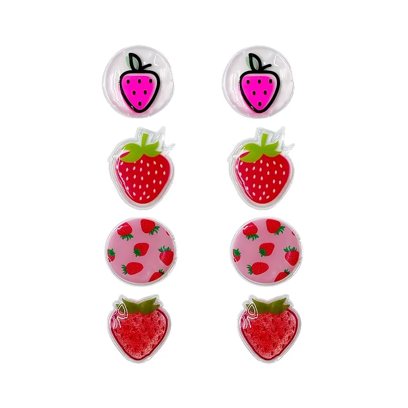 MOEN Factory Strawberry Shape Mini Hot Cold Compress Reusable Cooling Gel Eye Pads For Puffy Eyes Dark Circles