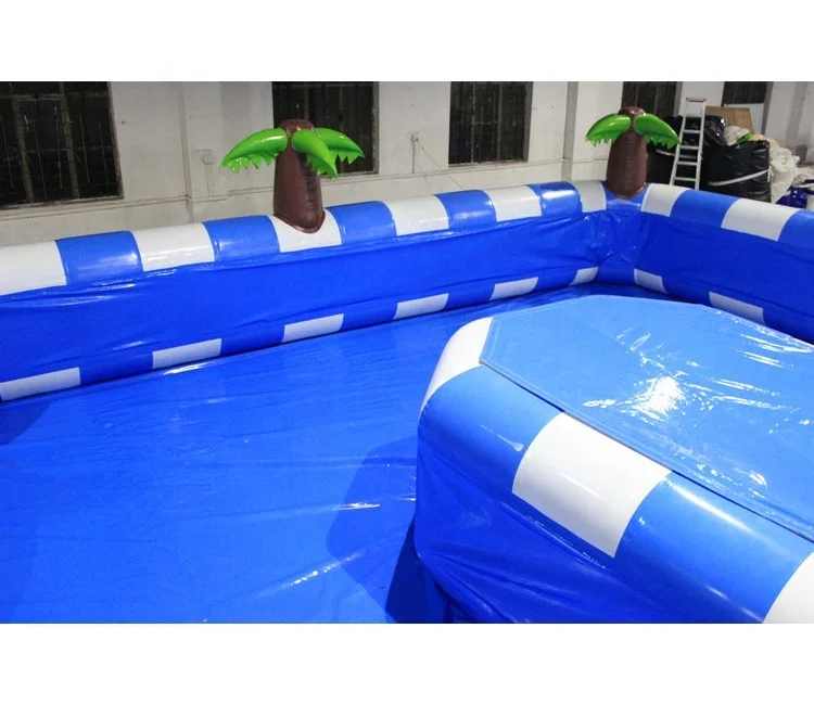 Coconut Tree Inflatable Swimming Pool With Slides Tropical Ocean Theme Inflatable Pool