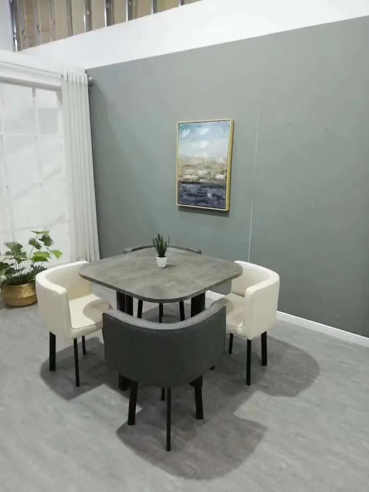 furniture for living room coffee table or tea table with wood and glass and metal/ table and chair set