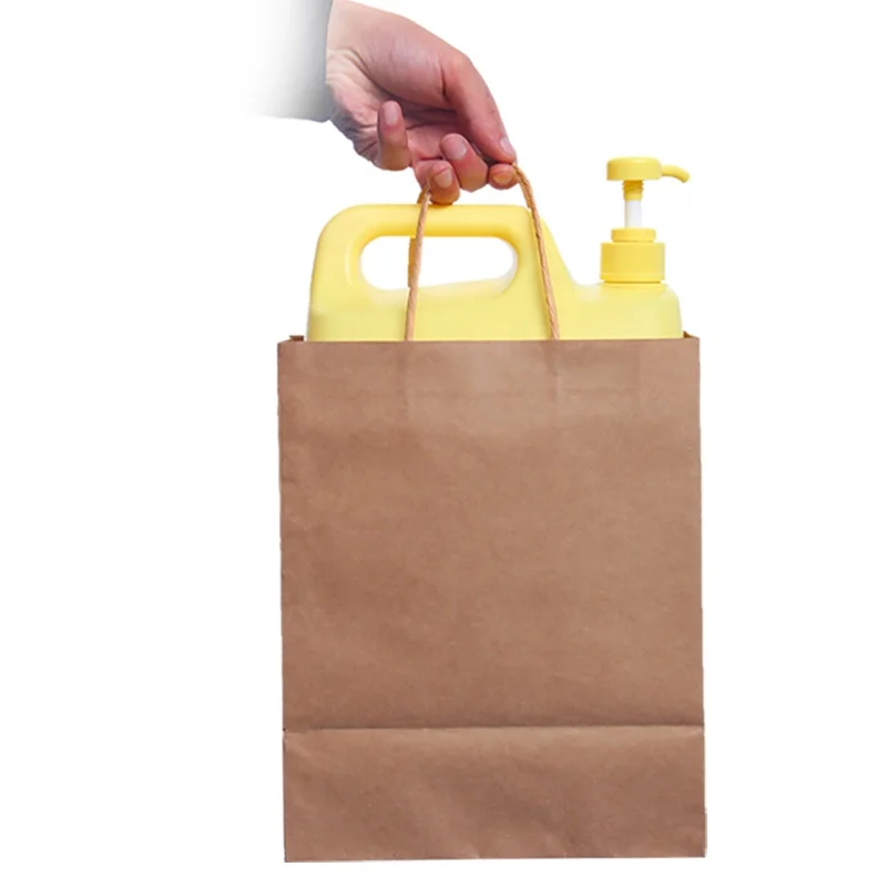 
MOQ 500 China Gold Supplier Custom Logo Brown White Kraft Paper Bags With Rope Ribbon Paper Handle Custom Logo Paper Bag 