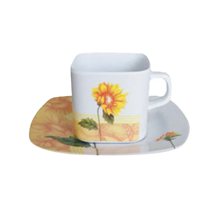 Melamine Square Coffee Cup & Saucer