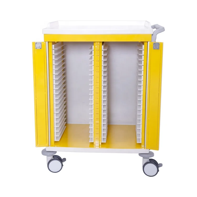 Manufacturer Supplier Stainless Steel Hospital Patient File Record Trolley