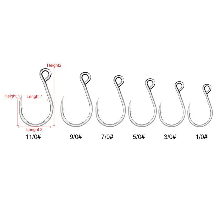 Rocklure 20pcs/bag High Strength Stainless Fishing Hook Barbed Hook Seawater SJ48 Fishing Hooks