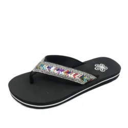 Fashion cheap wholesale ladies diamond slipper low-heeled rubber EVA sandals flip flops women