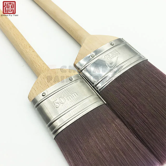 CTWHPB040  Top quality Australian Type wooden handle oval ferrule  purple color nylon/Polyester  Filament Paint Brushes