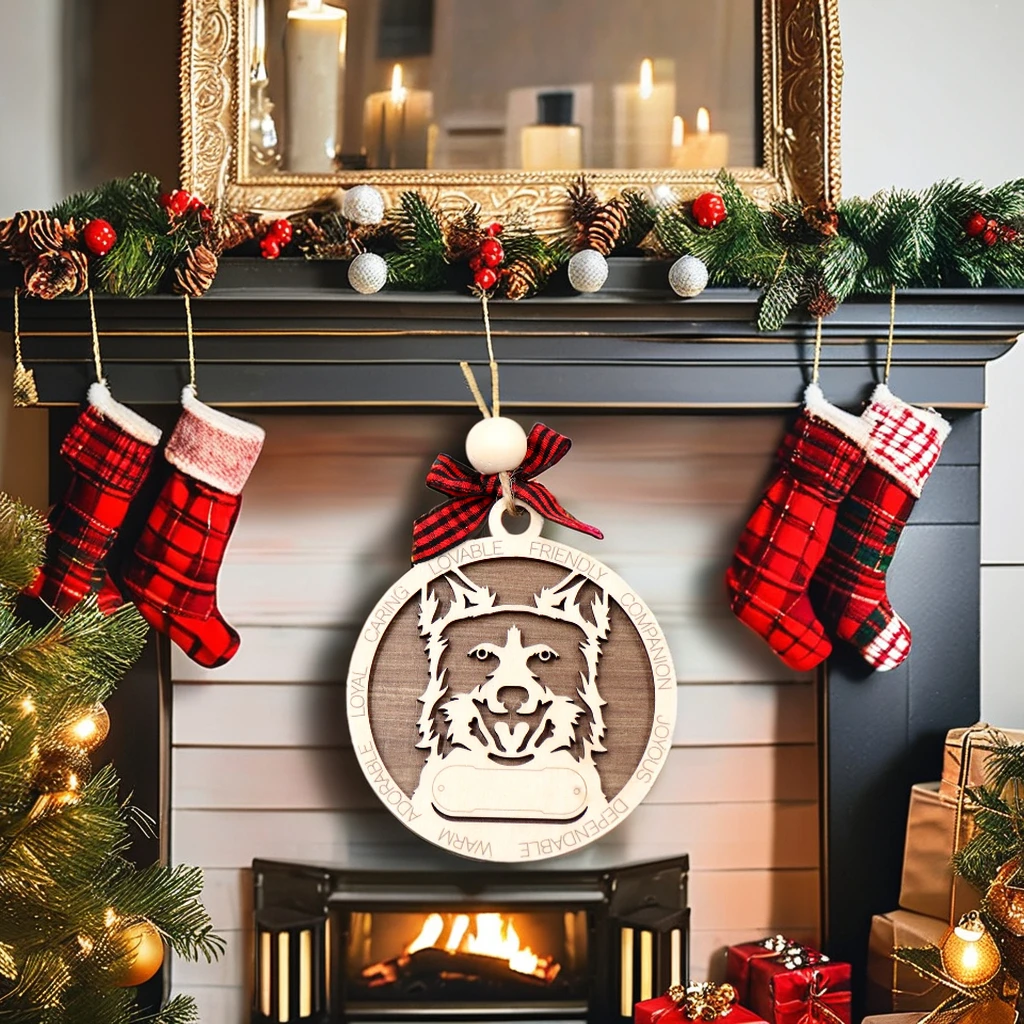 XCXCH1618 Borde Collie (Ears Up) with UV Printing Techniques for Graphics