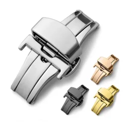 High Quality Stainless Steel Butterfly Deployment Watches Clasp Custom Logo Wristband Fold Watch Buckle With Double Buttons
