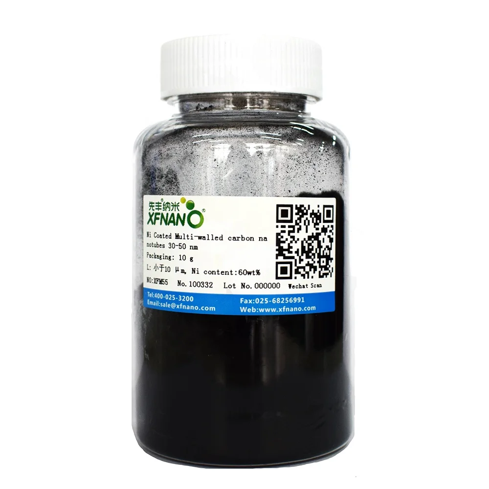 Углеродные нанотрубки с никелированным покрытием порошок MWCNTs диаметром 30-50