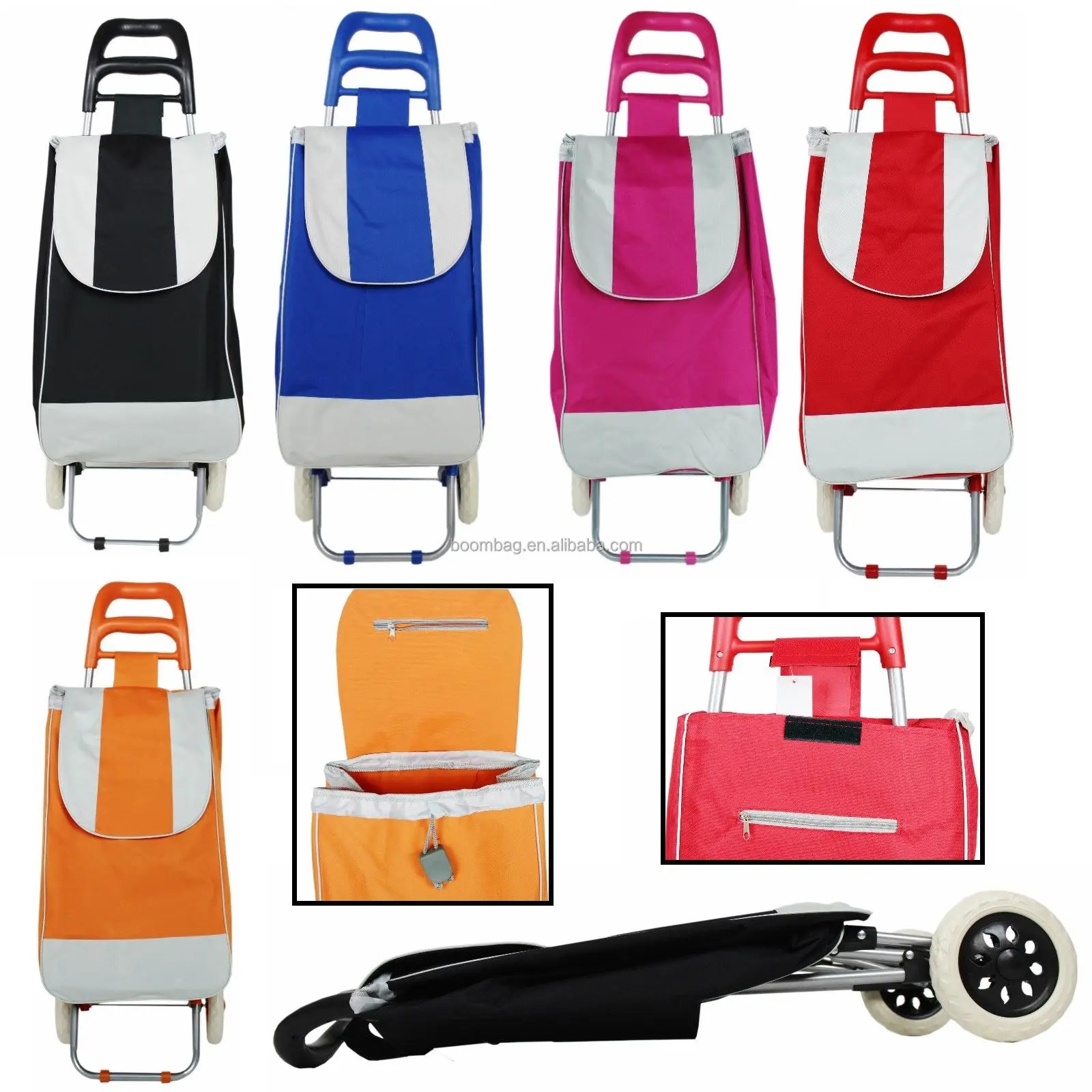 Оптовая продажа, тележка для супермаркета 600d, Полиэстеровая Складная многоразовая тележка для покупок, складная сумка для покупок