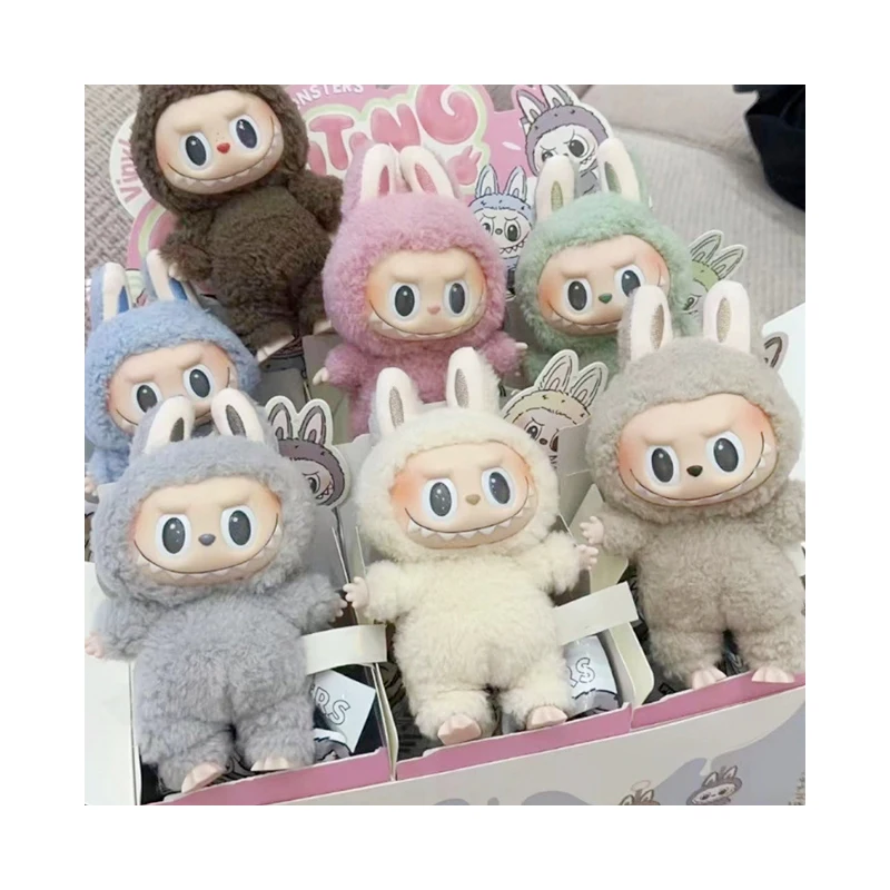 POP MART 100% Original LABUBU Exciting Macaron Blind Box Plush Toys Vinyl Face Mystery Boxes 1PC/6PC