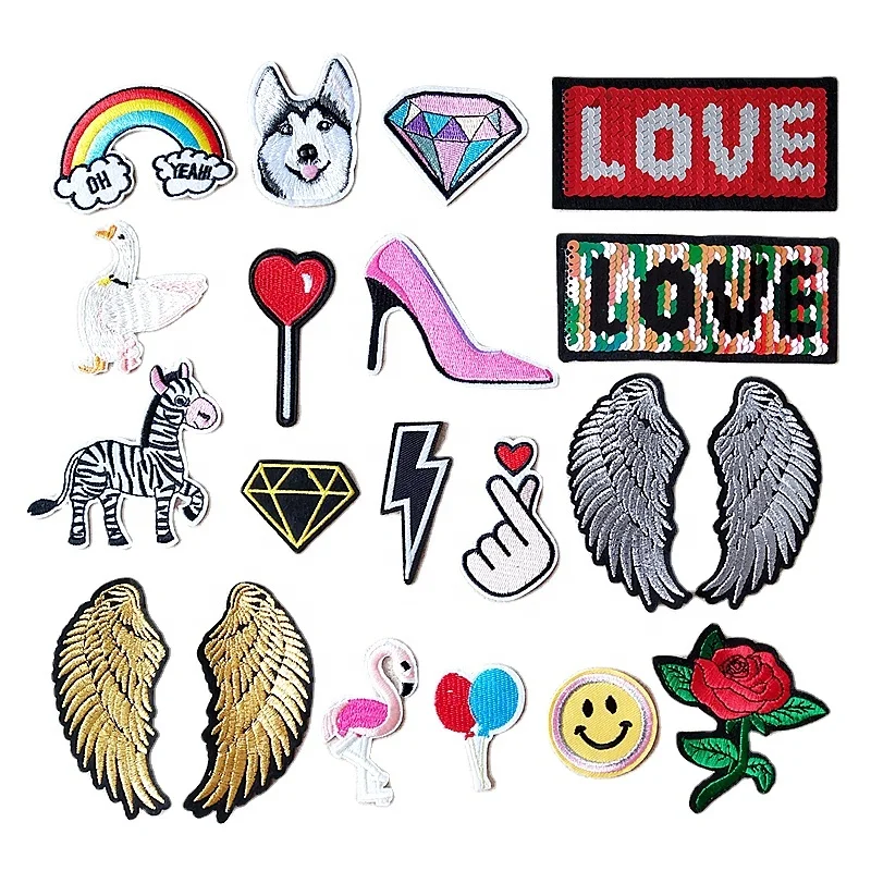 Candy Woven Patch  Applique Iron On Patches For Clothing Badge Fruit Chili Carrot Lollipop Sticker On Kids Clothes Patch