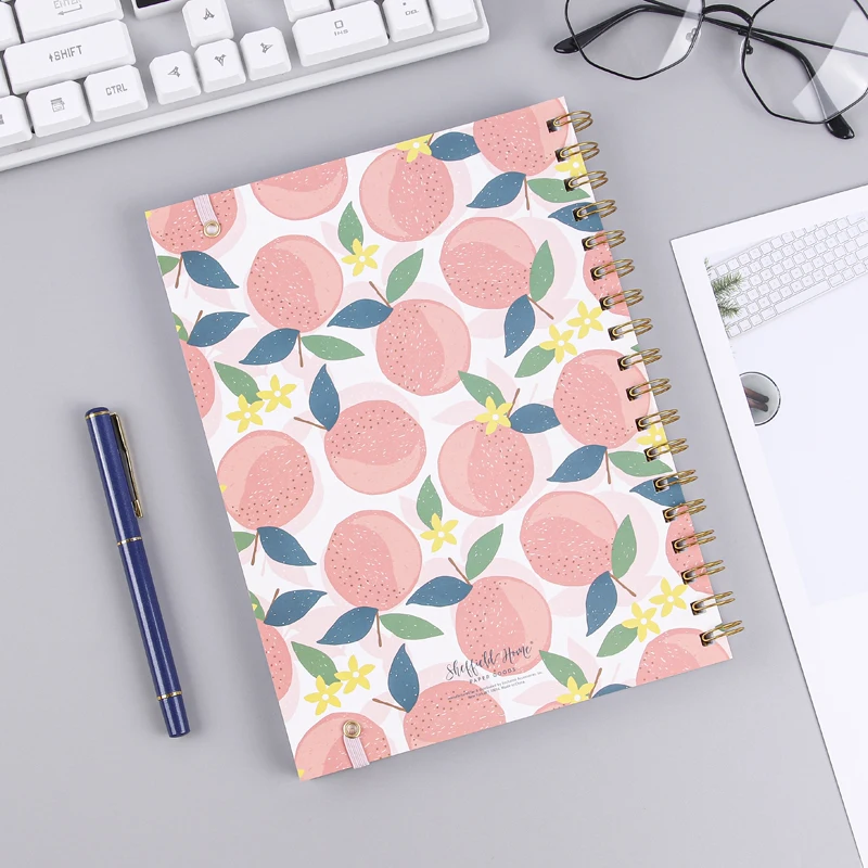 2024 Peach Notebook Coil Lovely Convenient Spiral Notebook Plan