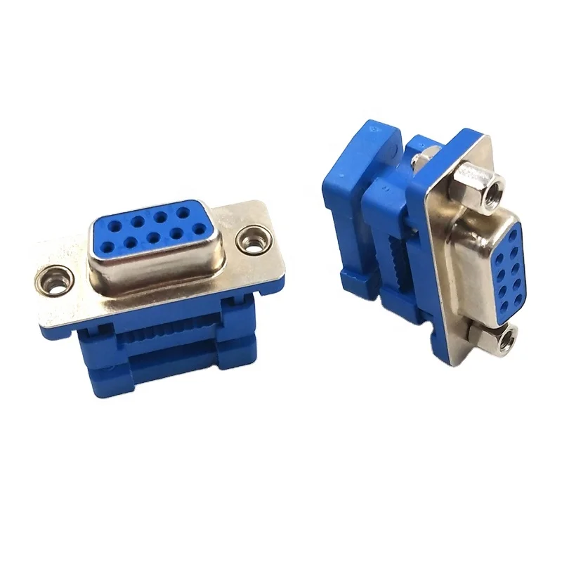 Blue insulation solder normal type 9pin female D-sub connector