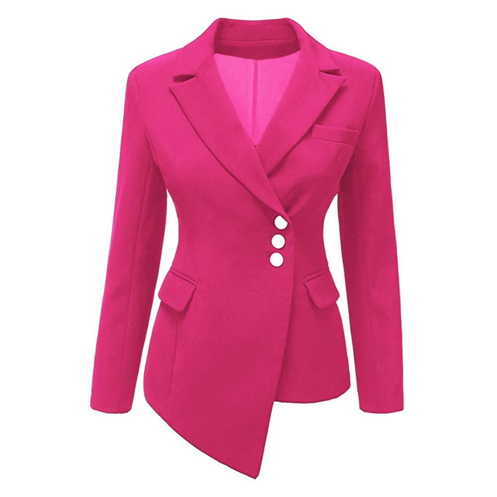 Женский блейзер 2021, новая ощутимая одежда, Офисная Женская одежда с асимметричным подолом, блузка, Женский костюм-блейзер