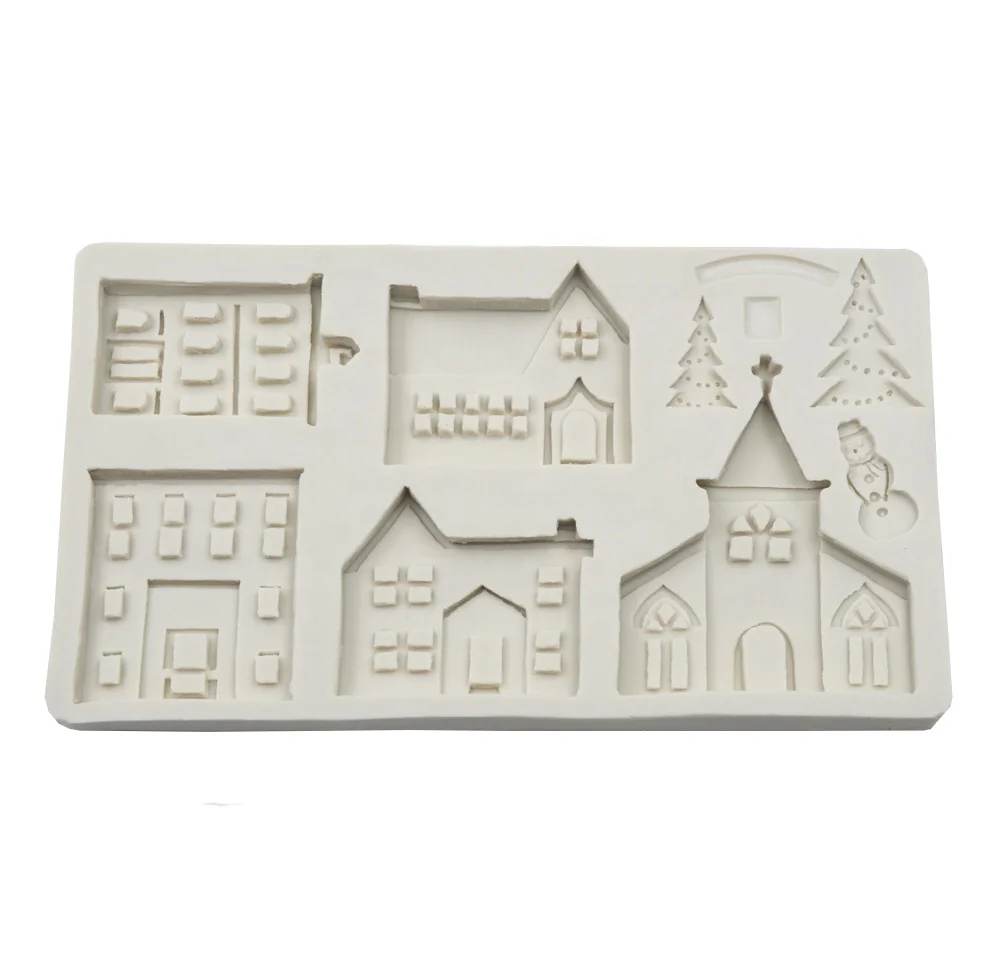 DIY House Castle Cake Decoration Liquid Silicon Mold/Fondant Mold/baking mold