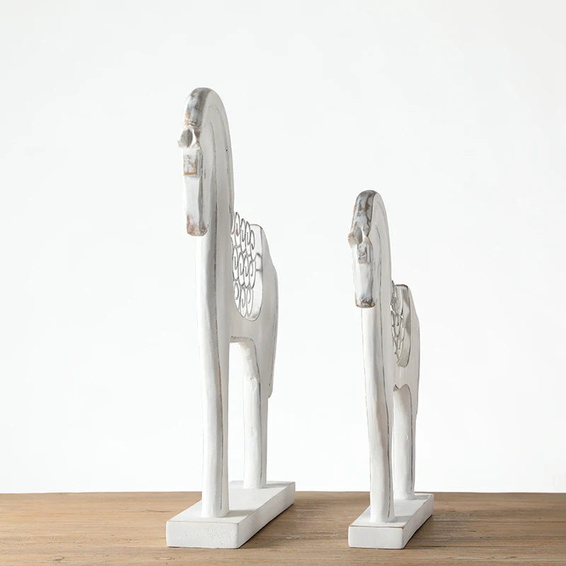 Wholesale Abstract Polyresin Horse Animal Figurine Resin White Horse sculpture