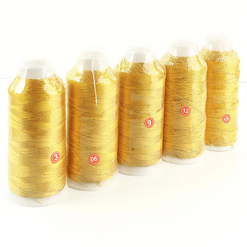 Wholesale processing gold and silver thread Polyester Metallic Yarn Embroidery Machine Threads