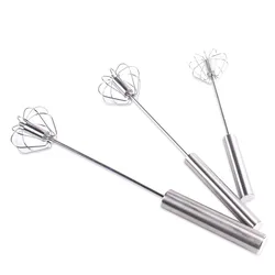 Semi-automatic Whisk Stainless Steel Hand Pressure Egg Beater Kitchen Accessories Tools Cream Utensils Whisk Manual Mixer