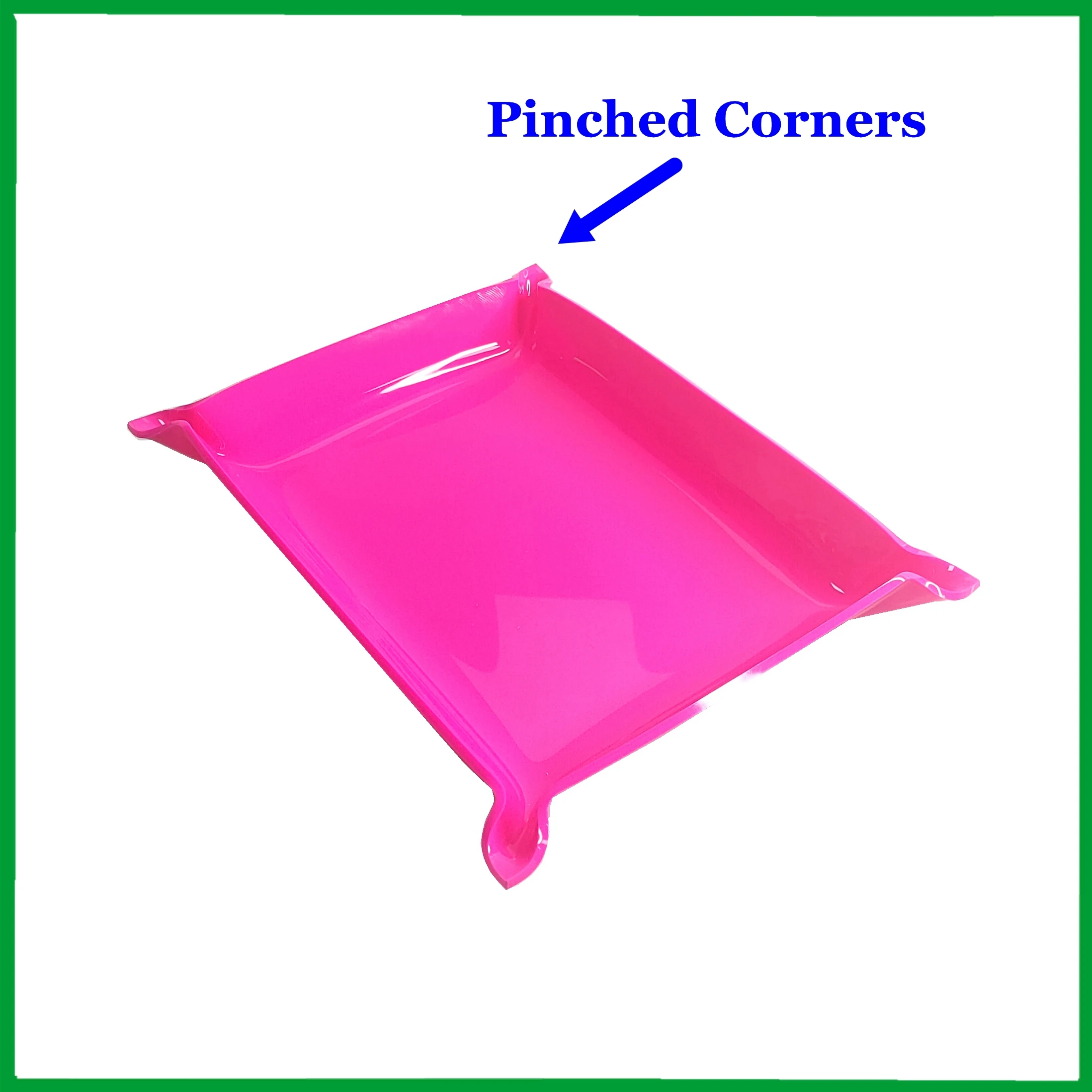 OEM/ODM Pink Acrylic Tray Holder with Pinched Corners