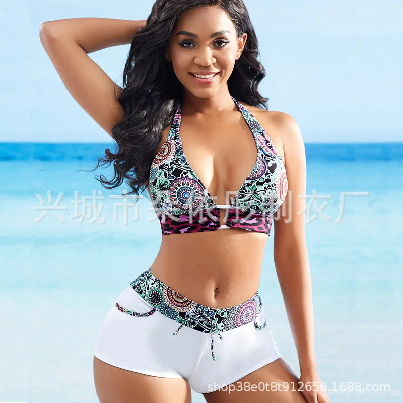 Z83820 Fashion 2022 Sexy Print Backless swimwear women Bikinis Set