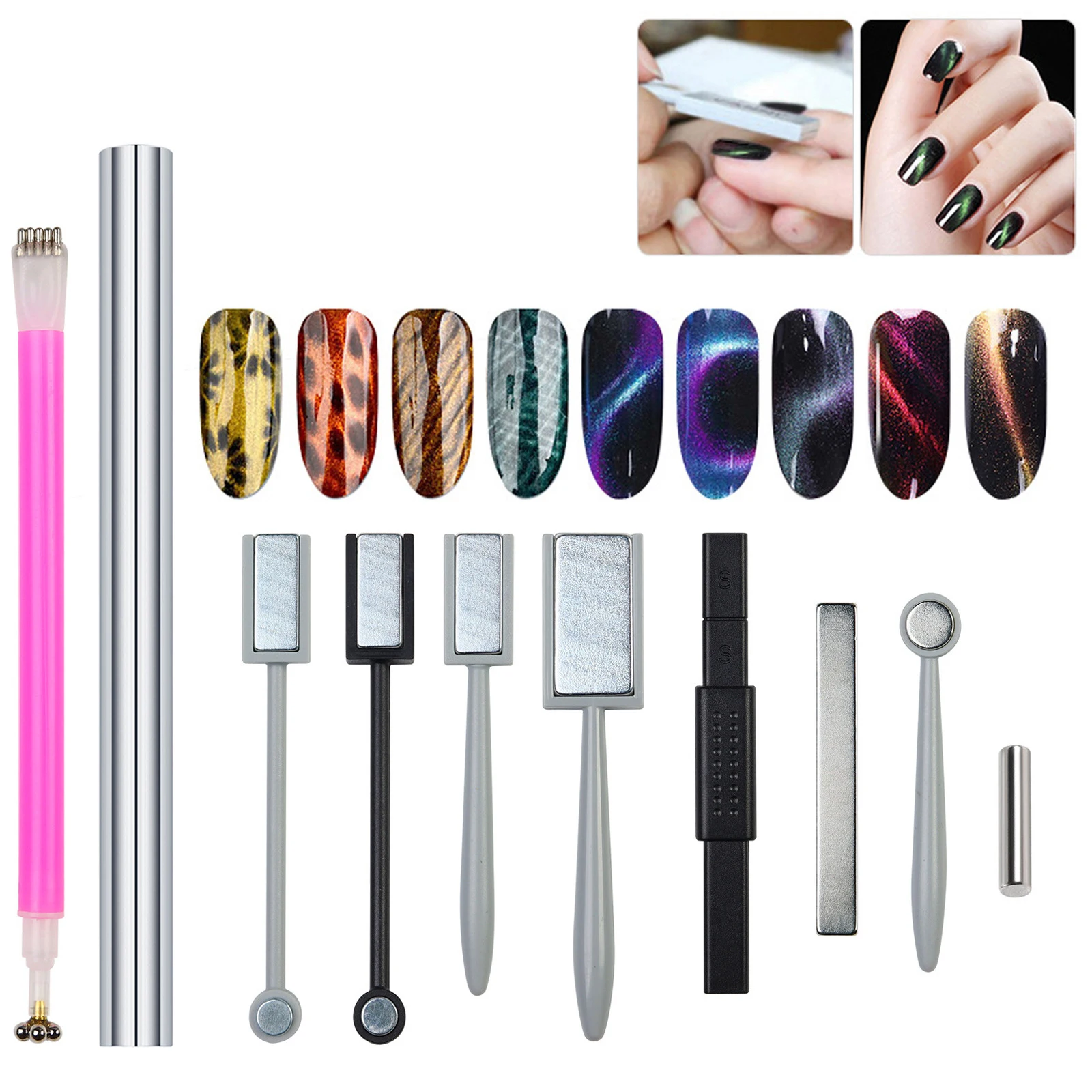 Cat Magnetic Stick 3D Effect Strong Plate for UV Gel Line Strip Multi-function Magnet Board Nail Art Tool