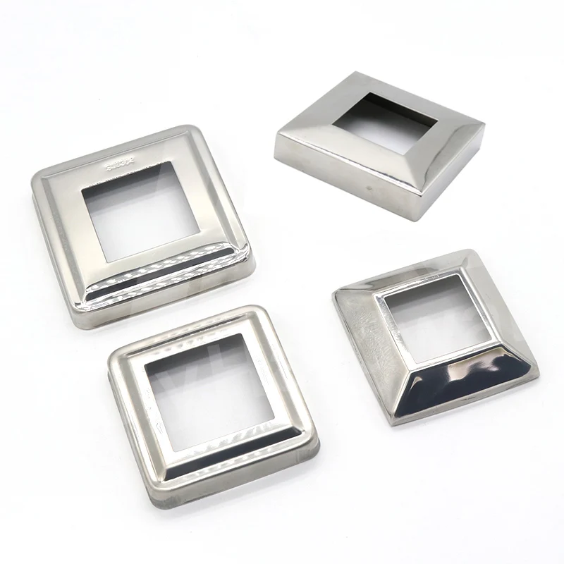 Floor post square tube handrail base plate cover stair railing pipe base cover