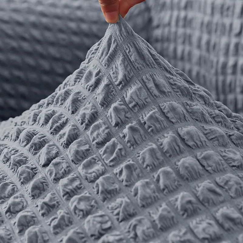 High Quality Seersucker Sofa cover 3 2 1 seat set Stretch Pleated Ruffled Skirt Sofa Slipcover for Living room