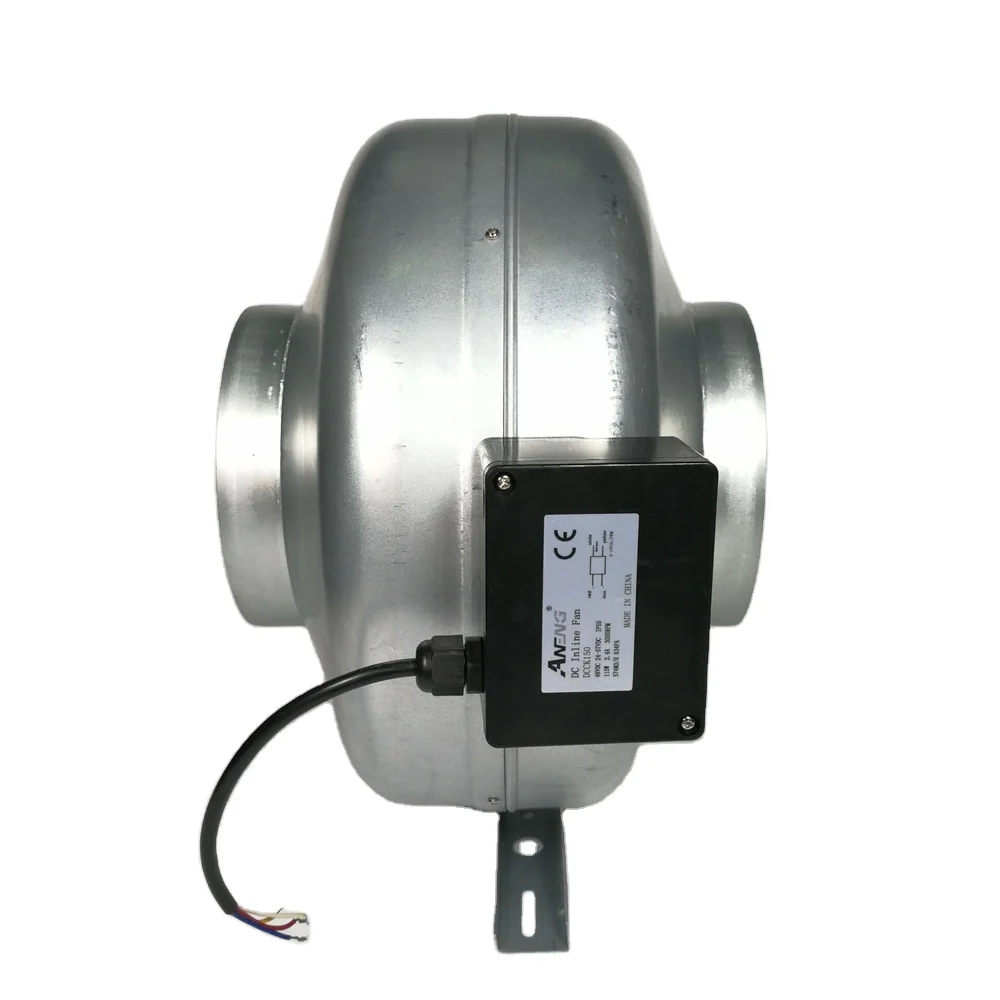 Inline Pipe Exhaust Fan DC  24v 48v 160mm  Duct Fan
