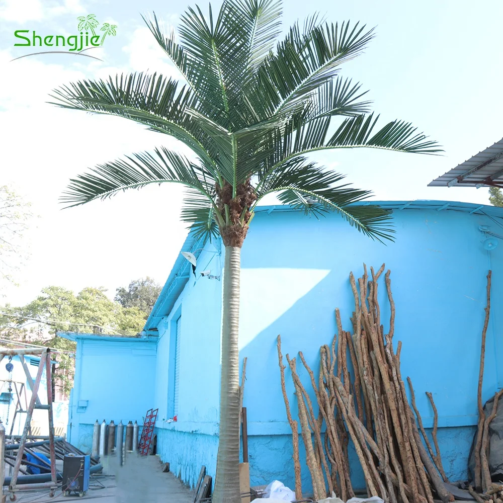 6m Outdoor Ornamental Synthetic Green Plastic Leaves Artificial Coconut Palm Tree