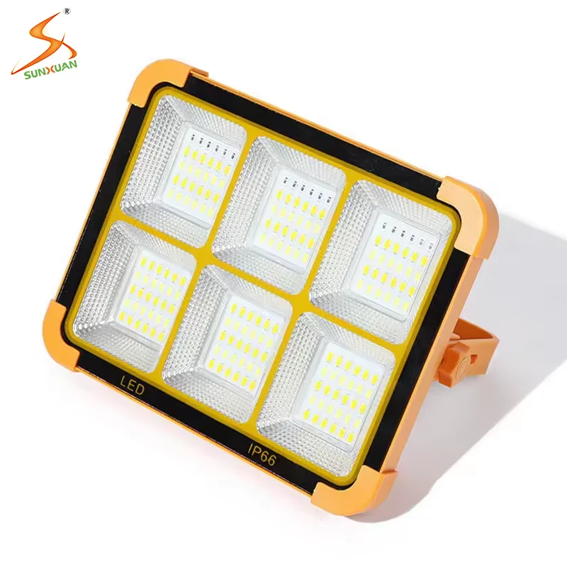 Outdoor Solar energy emergency lighting flashlight led reflector solar powered projector support phone charging portable