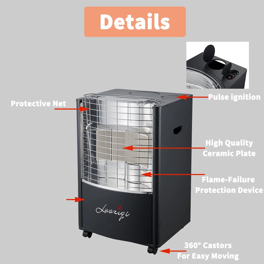 Blue Flame infrared gas room heater high quality indoor fast heating with pulse ignition CKD & SKD suuoprt overheat protection