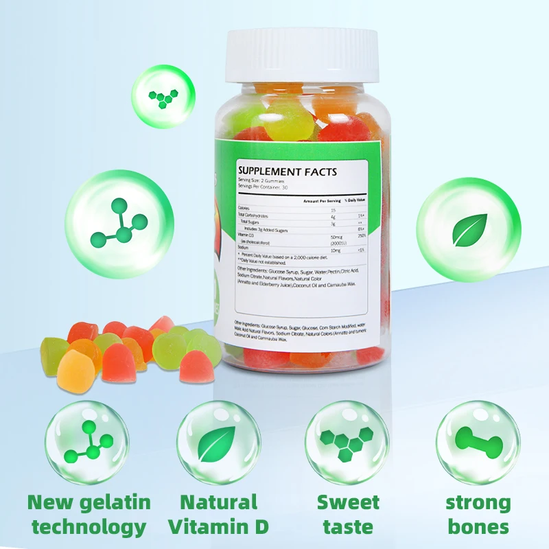 OEM  Multivitamin Gummy  Vitamin  D3 Bear  Candy lmmunity System Promote calcium absorption Gummies For Children