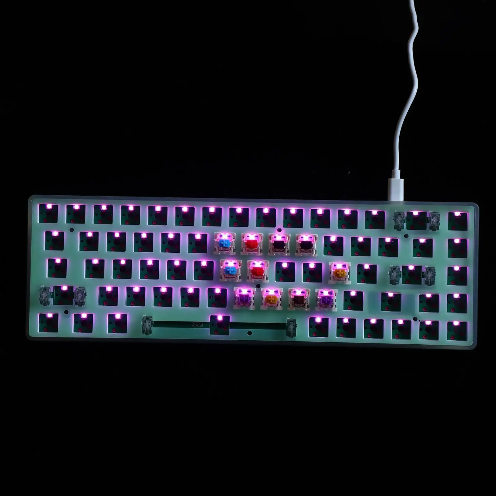Factory Customized GK S68 68 Keys Mechanical Keyboard Hot Swap RGB LED Light Wired DIY Kit