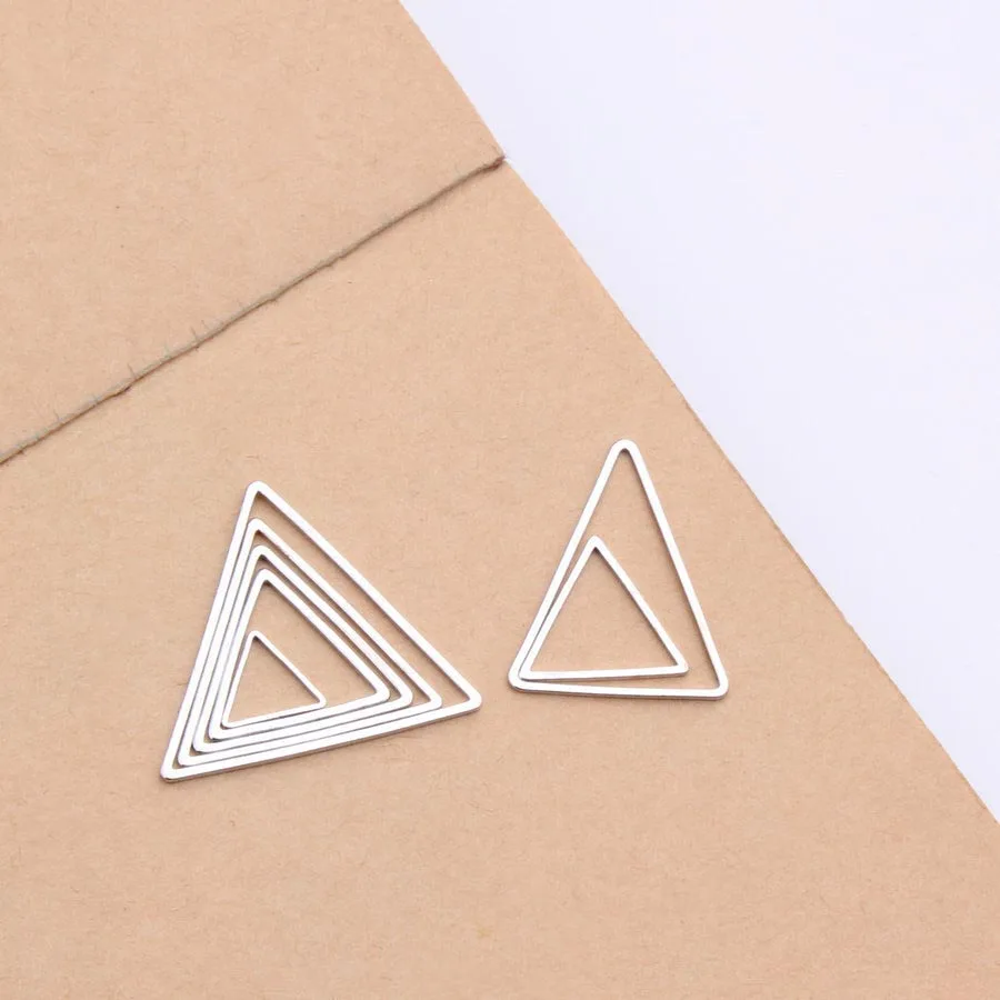diy jewelry findings brass copper hollow triangle frame gold silver pendant plated geometric accessories for earrings making